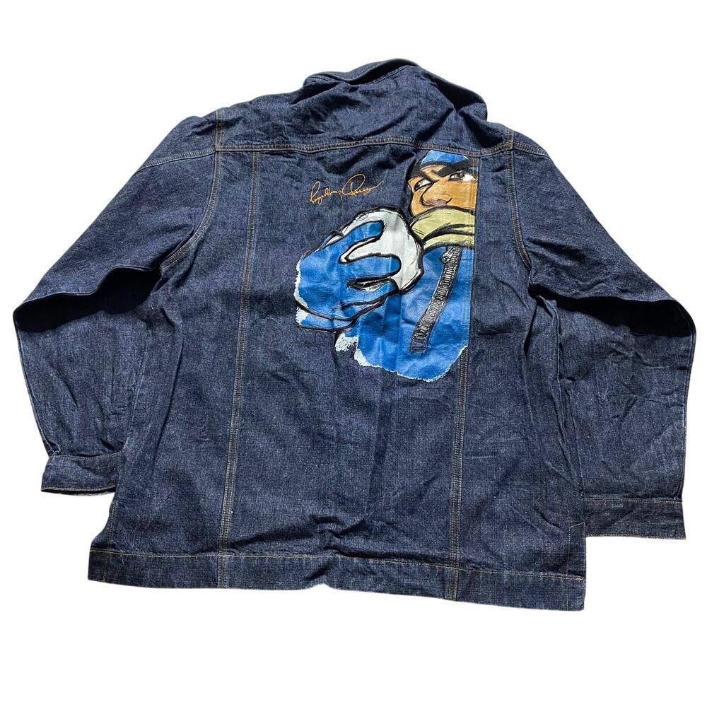 Vintage Y2K Reynolds & Perry RP55 Snowball Fight Dark Wash Denim Jean Jacket 2XL